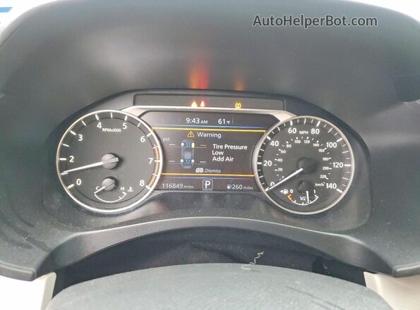 1N4BL4BV5KC211380 2019 NISSAN ALTIMA White Вид щитка приладів