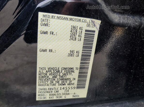 1N4BL4BV7LC145559 2020 NISSAN ALTIMA Black Շարժիչի բաժամունքի տեսք