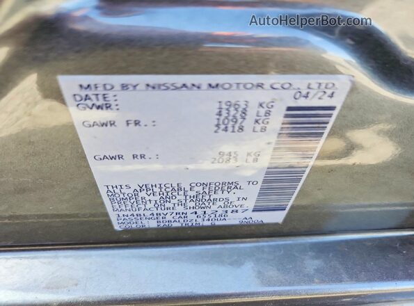 1N4BL4BV7RN412387 2024 NISSAN ALTIMA Gray Вид наклейки з VIN-кодом