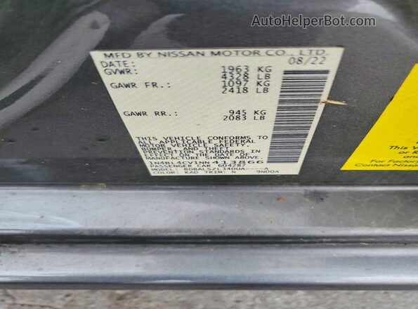 1N4BL4CV1NN413866 2022 NISSAN ALTIMA Gray Вид підкапотного простору