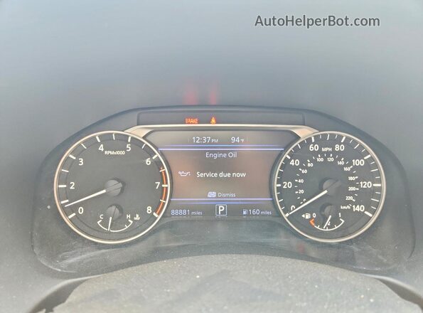 1N4BL4CV4LC191204 2020 NISSAN ALTIMA White Սարքավորումների վահանակի տեսք