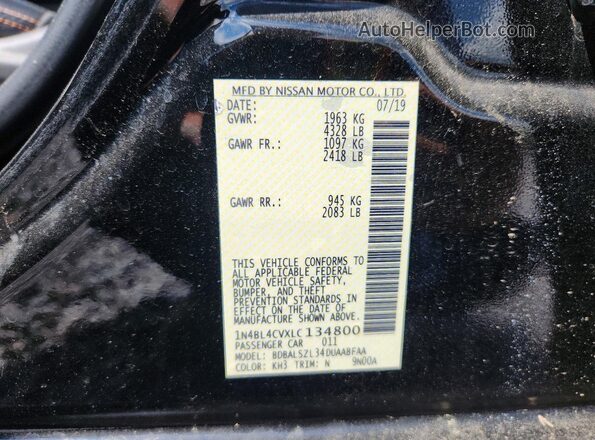 1N4BL4CVXLC134800 2020 NISSAN ALTIMA Black Շարժիչի բաժամունքի տեսք