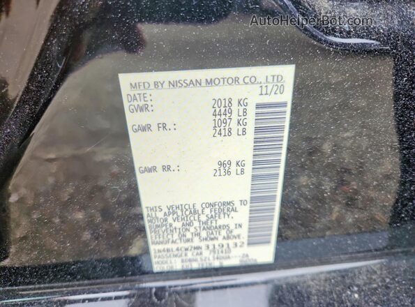 1N4BL4CW2MN319132 2021 NISSAN ALTIMA Black Vista de la etiqueta del VIN