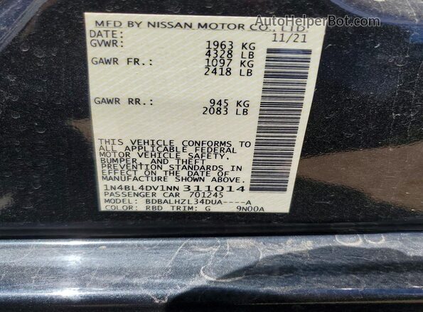 1N4BL4DV1NN311014 2022 NISSAN ALTIMA Charcoal Вид підкапотного простору
