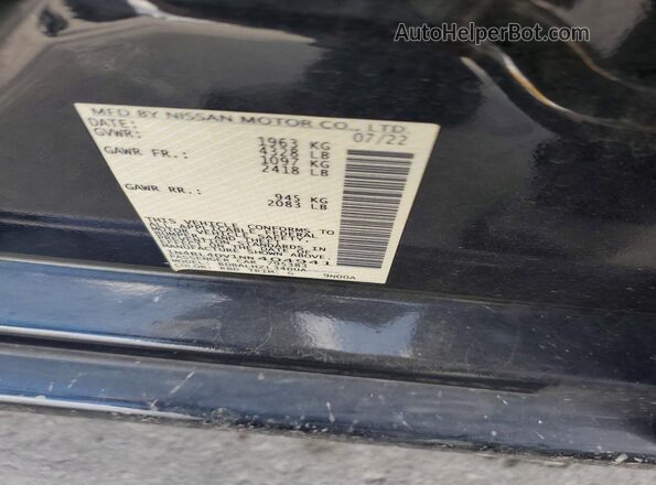 1N4BL4DV1NN404941 2022 NISSAN ALTIMA Black Вид задньої частини салону