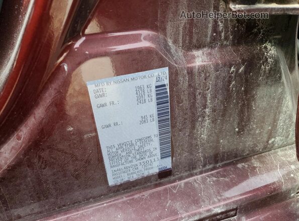 1N4BL4DV2SN350111 2025 NISSAN ALTIMA Темно-бордовый Вид подкапотного пространства