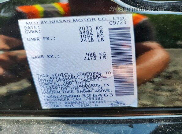 1N4BL4DW8RN326463 2024 NISSAN ALTIMA Черный Вид подкапотного пространства
