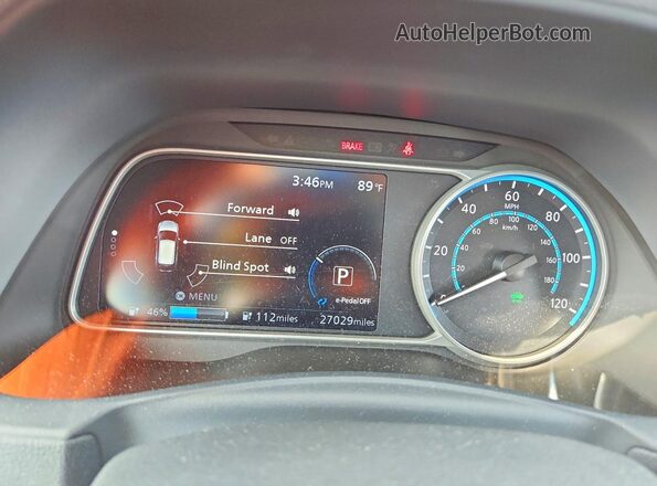 1N4BZ1BV2NC562409 2022 NISSAN LEAF Белый Вид щитка приборов