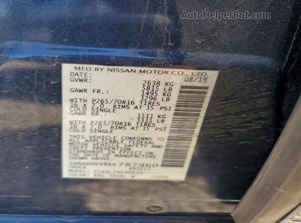 1N6AD0EV8KN787960 2019 NISSAN FRONTIER Charcoal Vista del compartimento del motor