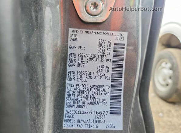 1N6ED1CLXRN616677 2024 NISSAN FRONTIER Gray Widok komory silnika