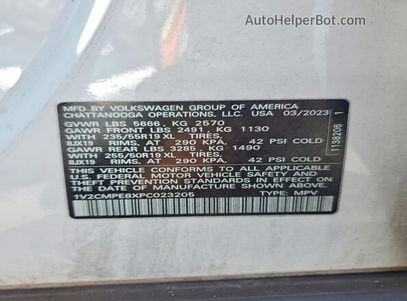 1V2CMPE8XPC023205 2023 VOLKSWAGEN ID.4 Белый Вид подкапотного пространства