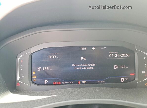 1V2SR2CA1PC535392 2023 VOLKSWAGEN ATLAS White Instrument cluster view