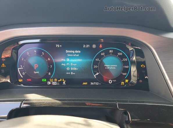 1V2WE2CA5SC222691 2025 VOLKSWAGEN ATLAS Charcoal Вид щитка приладів