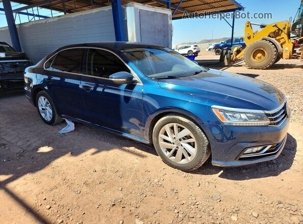 1VWBA7A3XJC020082 2018 VOLKSWAGEN PASSAT Синий Передняя правая четверть