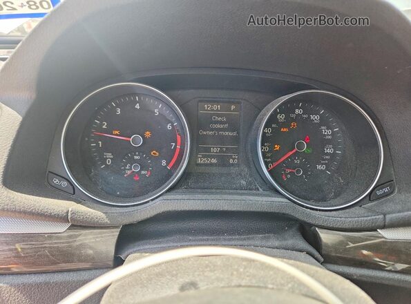 1VWBT7A39GC033652 2016 VOLKSWAGEN PASSAT Silver Вид щитка приладів