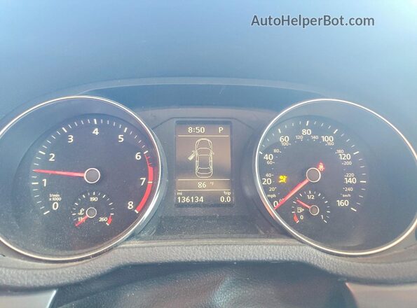 1VWDT7A39HC024847 2017 VOLKSWAGEN PASSAT White ხელსაწყოთა პანელის ხედი