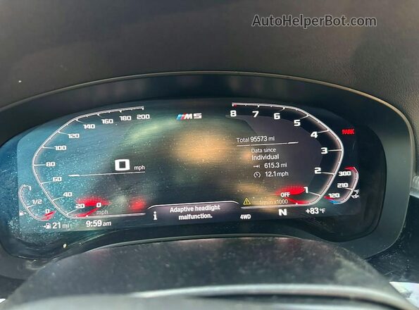 WBSJF0C0XLB449010 2020 BMW M5 Black Вид салону спереду