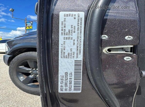 1C6RR7LT6LS152439 2020 RAM 1500 Charcoal Rear seats view