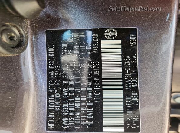 4T1C11BK8PU094786 2023 TOYOTA CAMRY Gray სალონის 360-გრადუსიანი ხედი