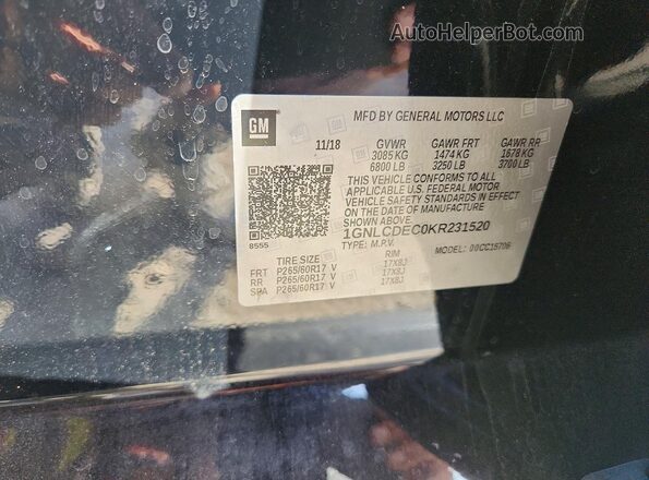 1GNLCDEC0KR231520 2019 CHEVROLET TAHOE Two Tone 360 interior view