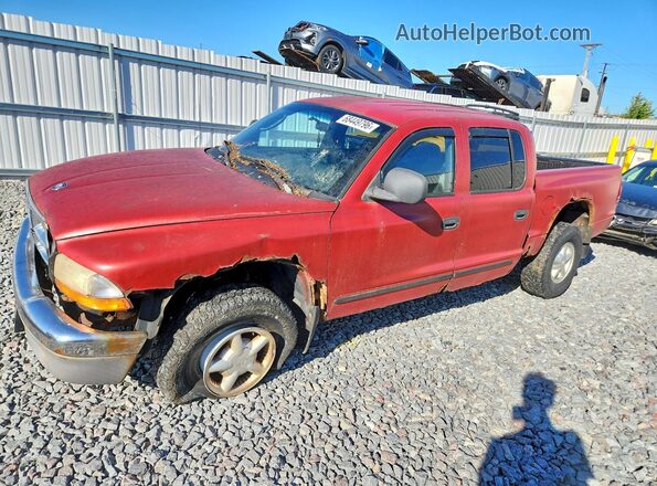 1B7HG2AZ7YS751538 2000 DODGE DAKOTA Red Задня ліва чверть