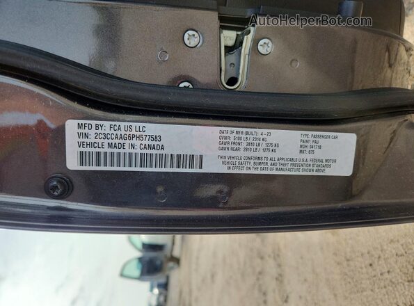 2C3CCAAG6PH577583 2023 CHRYSLER 300 Gray Vista de la etiqueta del VIN