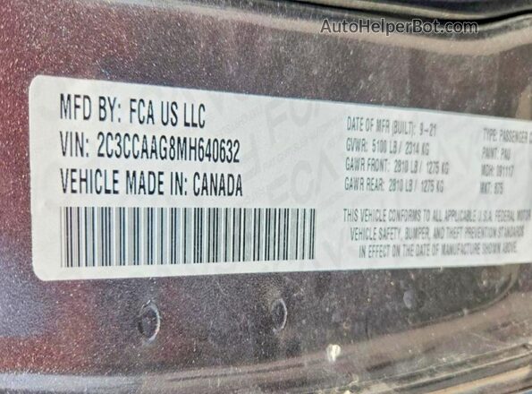 2C3CCAAG8MH640632 2021 CHRYSLER 300 Charcoal Շարժիչի բաժամունքի տեսք