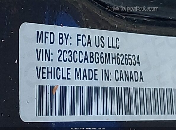 2C3CCABG6MH626534 2021 CHRYSLER 300 Black Engine compartment view