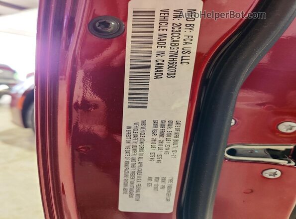 2C3CCABG7MH660708 2021 CHRYSLER 300 Burgundy Вид підкапотного простору