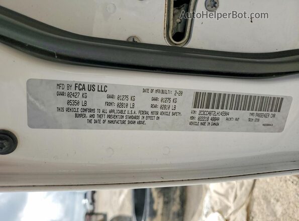 2C3CCABT2LH145904 2020 CHRYSLER 300 White Вид наклейки з VIN-кодом