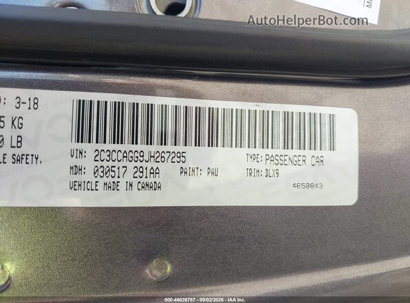 2C3CCAGG9JH267295 2018 CHRYSLER 300 Серый Вид подкапотного пространства