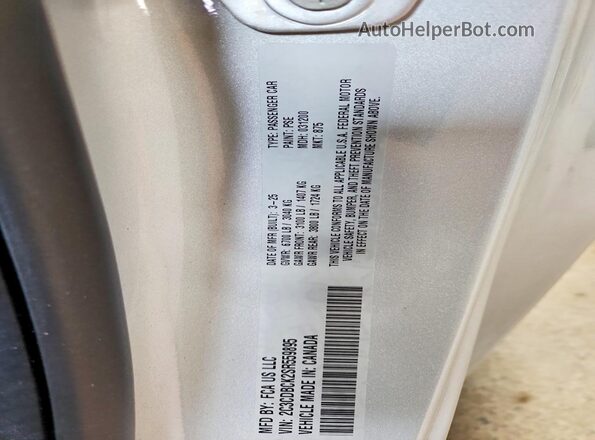 2C3CDBCK2SR559895 2025 DODGE CHARGER Серебряный Вид наклейки с VIN-кодом