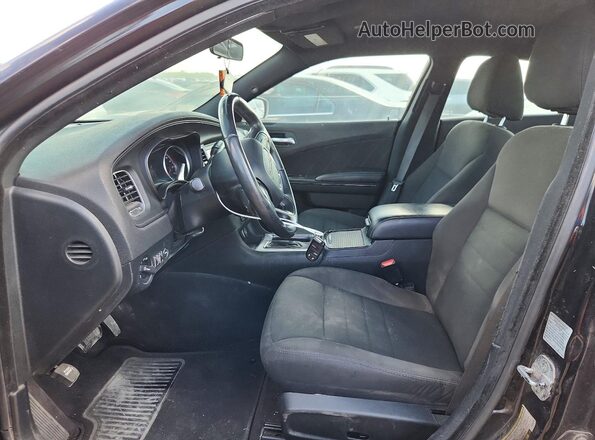 2C3CDXAG8JH298742 2018 DODGE CHARGER Black Widok wnętrza z przodu
