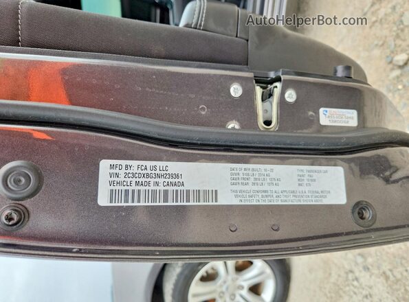 2C3CDXBG3NH239361 2022 DODGE CHARGER Charcoal ძრავის განყოფილების ხედი