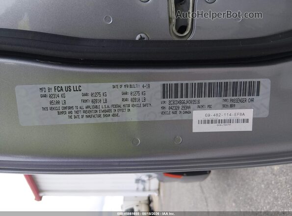 2C3CDXBG6JH303516 2018 DODGE CHARGER Gray Vista del compartimento del motor