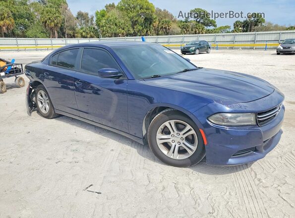2C3CDXBG8GH199023 2016 DODGE CHARGER Синий Передняя правая четверть