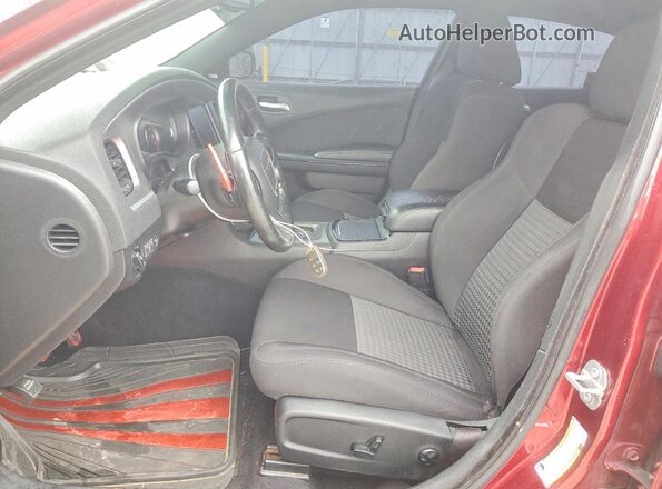 2C3CDXCT8KH692561 2019 DODGE CHARGER Burgundy Widok wnętrza z przodu