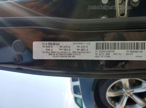 2C3CDXCTXJH247737 2018 DODGE CHARGER Black Вид підкапотного простору