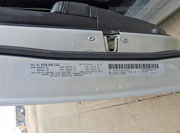 2C3CDXGJ0KH716344 2019 DODGE CHARGER Silver Շարժիչի բաժամունքի տեսք