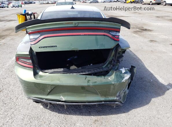 2C3CDXGJ6KH650592 2019 DODGE CHARGER Green Вид ззаду