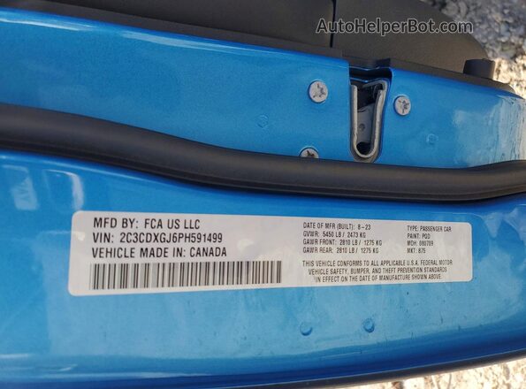 2C3CDXGJ6PH591499 2023 DODGE CHARGER Угольный Вид подкапотного пространства