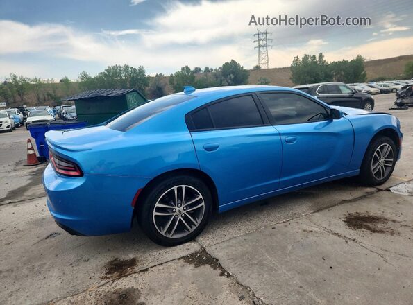 2C3CDXJG2KH547053 2019 DODGE CHARGER Синий Задняя правая четверть