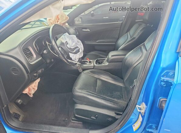 2C3CDXJG2KH547053 2019 DODGE CHARGER Синий Вид салона спереди