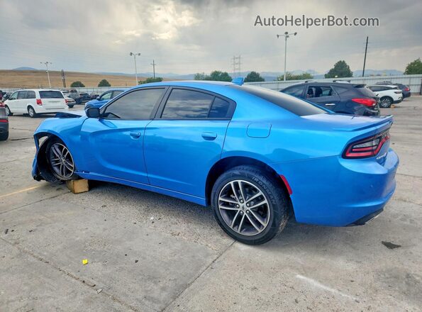 2C3CDXJG2KH547053 2019 DODGE CHARGER Синий Задняя левая четверть