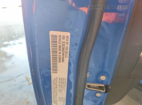 2C3CDXKG7NH194943 2022 DODGE CHARGER Blue Engine compartment view