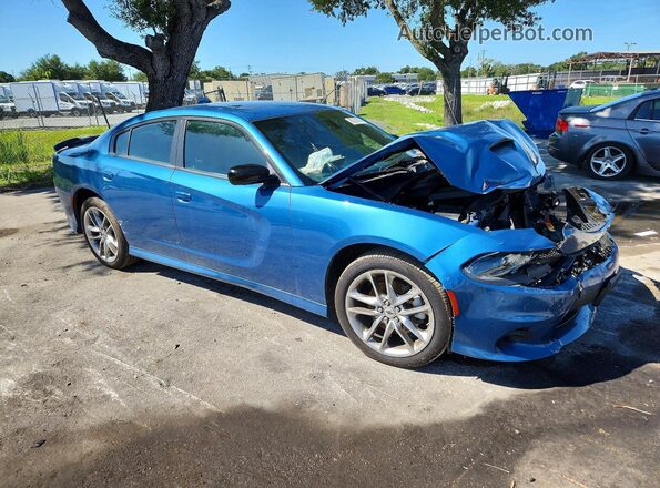 2C3CDXMG9PH524159 2023 DODGE CHARGER Синий Передняя правая четверть