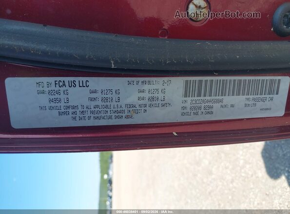 2C3CDZAG4HH568846 2017 DODGE CHALLENGER Burgundy Շարժիչի բաժամունքի տեսք