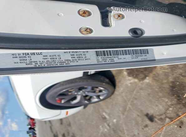 2C3CDZAG4KH746729 2019 DODGE CHALLENGER White ძრავის განყოფილების ხედი