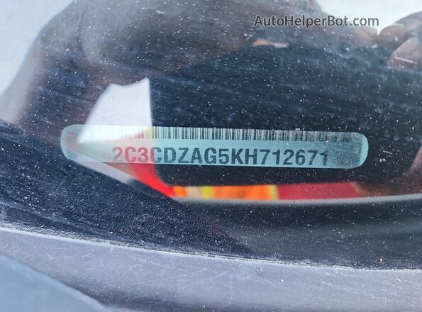 2C3CDZAG5KH712671 2019 DODGE CHALLENGER White VIN կոդի պիտակի տեսք