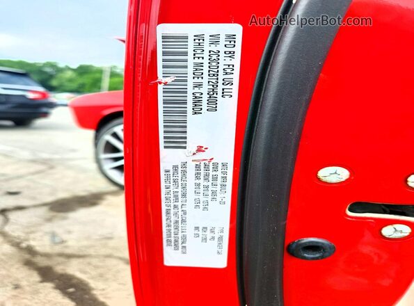2C3CDZBT2PH540070 2023 DODGE CHALLENGER Red VIN sticker view